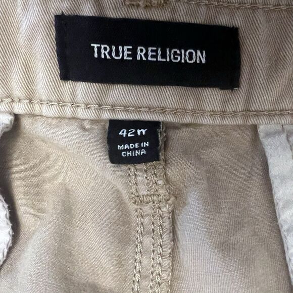 True Religion Baggy Tapered Shorts‎ 11” Men’s Khaki FLAW - Picture 7 of 12
